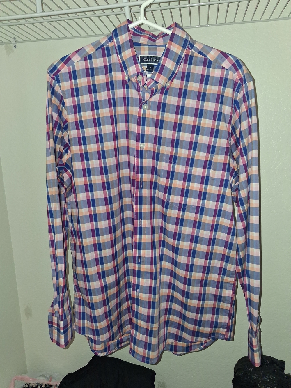 Club Room Multi-Color Plaid Button-Up Dress Shirt